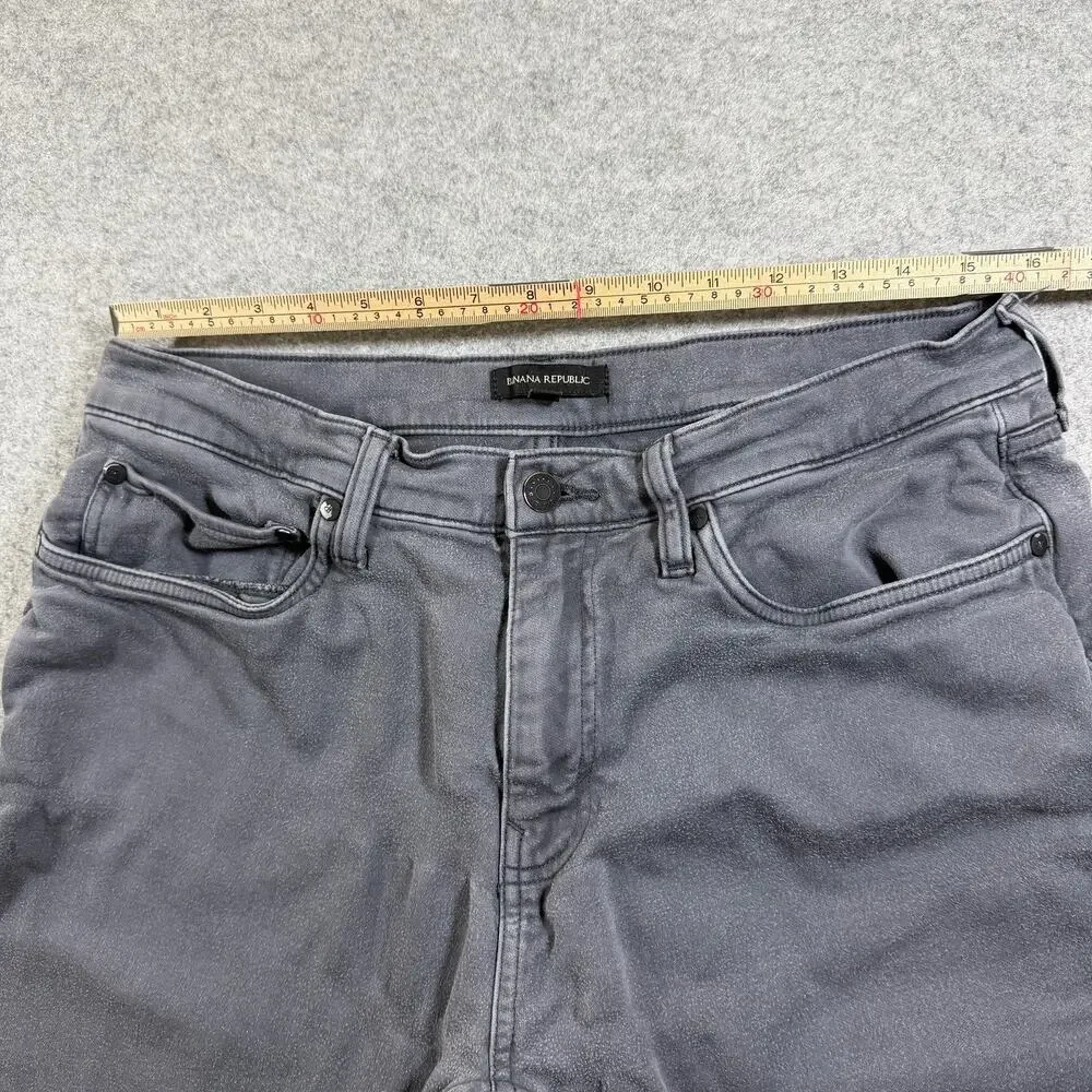 Banana Republic Twill Jeans Mens 34x30 Gray Faded Slim Straight Cotton Pants